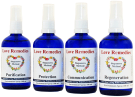 Set van Australian Flower Essences Milieu Sprays - Love Remedies - gratis boekje